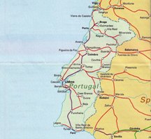 Portugalijos InterRail žemėlapis