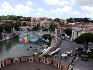 Roma nuo Angelų pilies stogo. Italija