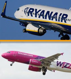 Pigių skrydžių bendrovių apžvalga: Ryanair ar Wizzair?